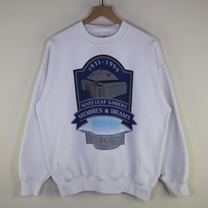 Vintage 1999 Maple Leaf Gardens‎ Sweatshirt Size Large White NHL Hockey MiC